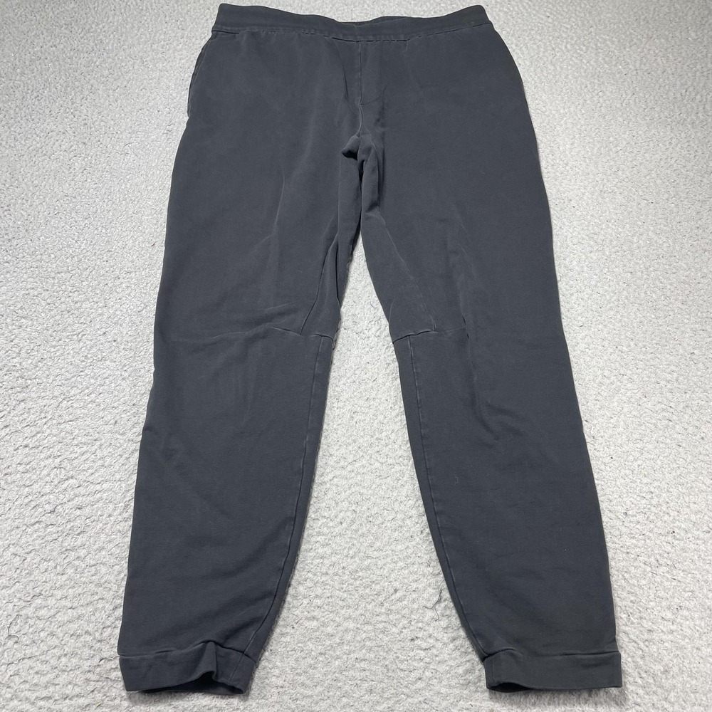 Hill City Jogger Pants Mens Large Gray Knit Stretch Drawstring Zip Pocket